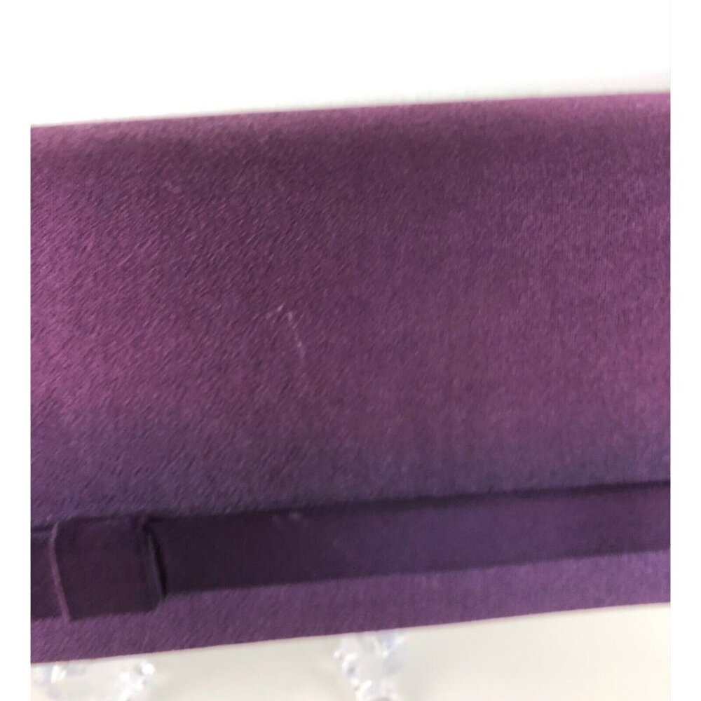 Vintage Touch Ups Purple Satin Clutch Purse w/ Gold Chain Shoulder Strap - Picture 4 of 12